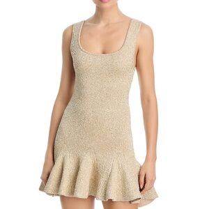 LoveShackFancy Gold Mini Dress